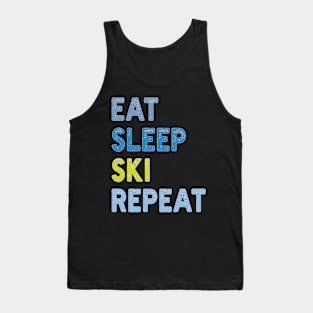 Eat Sleep Ski  Repeat Tank Top